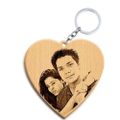 photo engraved wooden keychain