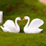 Swan plastic miniature garden toys - 1 Pair