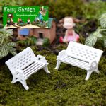  Bench plastic miniature garden toy (White) - 1 Piece