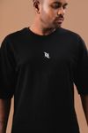 Cotton Solid oversized T-shirt-Black