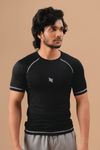 Black compression men's t-shirt