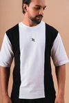 White and Black Cut and Sew oversized T-shirt