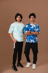 Blue-Acid Wash Oversized T-Shirt