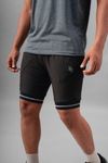 Black Men's 2 in 1 Running Shorts