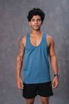 Cotton Men's Vest -Denim Blue