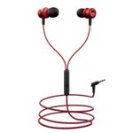 boAt BassHeads 152 Wired Earphones with Super Extra Bass, Durable Cable, Built-in Mic, Metallic Earbuds(Raging Red)