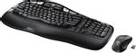 Logitech MK550 Wireless Wave Keyboard and Mouse Combo - Includes Keyboard and Mouse, Long Battery Life, Ergonomic Wave Design - Black
