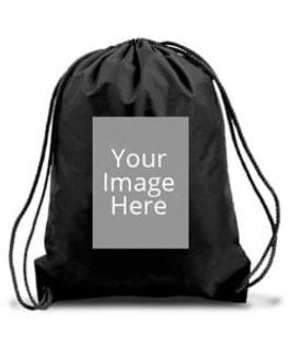 Customized Photo Printed Drawstring Bag – Black