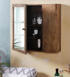 Mango Wood Natural Finish 6 Compartment Wall Cabinet