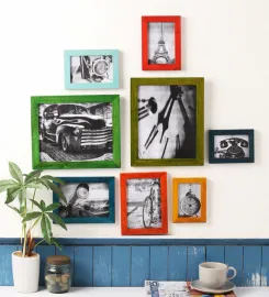 Multicolour Solid Wood 8-piece Photo Frame Collage