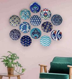 Multicolour Turkish Summon Decorative Wall Plates- Set Of 13