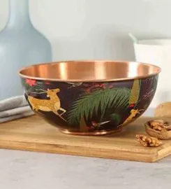 Forest green serving bowl