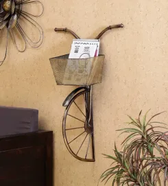 Wrought Iron Vintage Cycle In Brown Wall Art