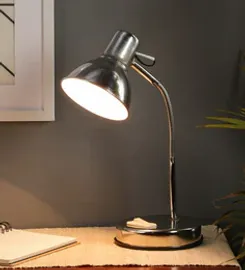 Silver steel study lamp