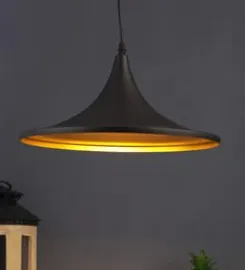 Black metal single hanging light