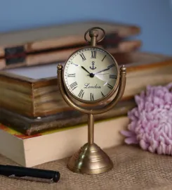 Gold Analog Table Clock
