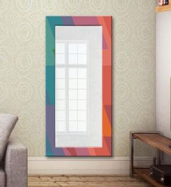 Engineered Wood Full Length Mirror in Pink colour