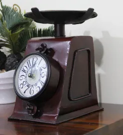 Metal Kettle Table Clock In Copper