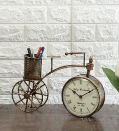 Metal Cycle Table Clock