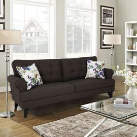 Paddington Fabric Three Seater Sofa in Brown Colour by HomeTown