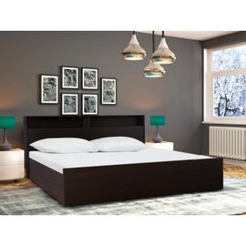 Casablanca Solid Wood King Size Bed Without Storage in Walnut Color by HomeTown