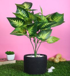 Green Polyester Artificial Plant Without Pot