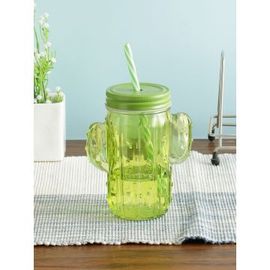 Urban Trix Celebration Mason Jar Glass Glass Bottles in Transparent With Multicolor And Gold Colour by Living Essence