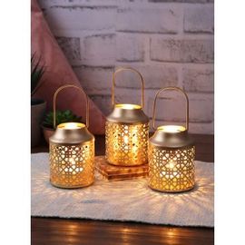Allure Gold Trad Lantern Set of Three 10Cm By Living Essence