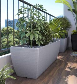 Milano Grey Polymer Fabi Wide Floor Planter