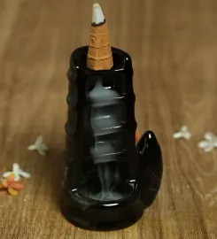 Black Ceramic Backflow Smoke Fountain Indoor Water Fountain