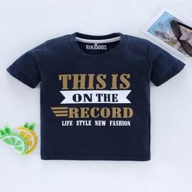 Rikidoos Half Sleeves Printed Tee - Black