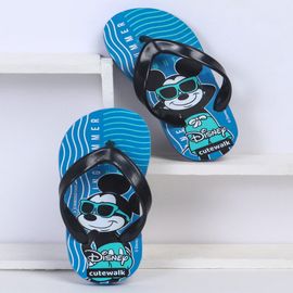 Cute Walk by Babyhug Flip Flops Mickey Mouse Print - Blue