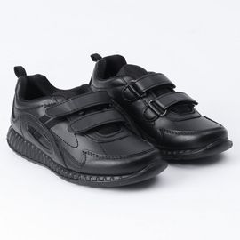 Force 10 School Shoes With Dual Velcro Closure - Black