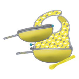 B.Box Travel Bib & Flexible Soft Bite Spoon Set - Yellow