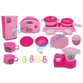 FunBlast Kitchen Play Set Pink - 16 Pieces