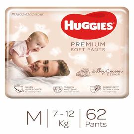 Huggies Premium Soft Pants Medium Size Diapers - 62 Pieces