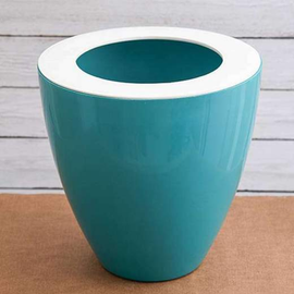 12 inch (30 cm) Convex Round Plastic Planter (Sea Green)