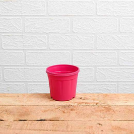 4 inch (10 cm) Grower Round Plastic Pot (Dark Pink) (set of 6)
