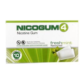 Nicogum 4 Sugar Free Freshmint Flavoured Chew Gum 10's