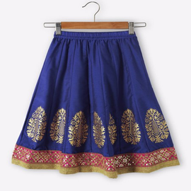 Gold Print Kalidar Skirt