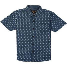 Boys Grey Print Collared Formal Shirt