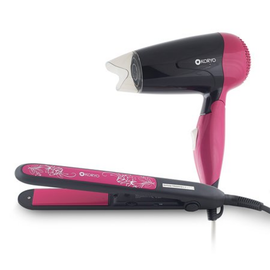 KORYO Hair Styling Combo - Hair Dryer and Straightener with Travel Pouch