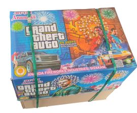 GTA FAN CAKE E ( 24 SHOT MULTICOLOUR / 4 INCH PIPE)