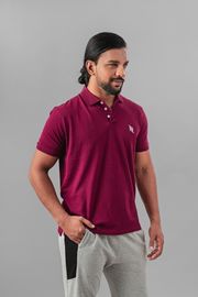 Classic Cotton Polo T-shirt - Maroon