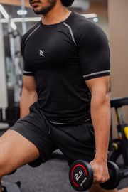 Black compression men's t-shirt