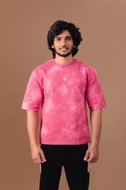 Pink Acid Wash Oversized T-Shirt