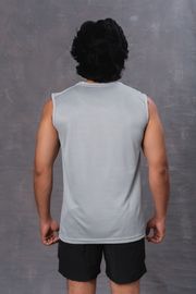 Sleeveless polyester T-shirt-Grey