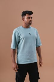 Cotton Solid Black Over Sized T-Shirt -Green
