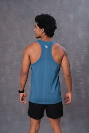 Cotton Men's Vest -Denim Blue