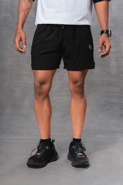 Men's Solid Slim Fit Shorts-Black
